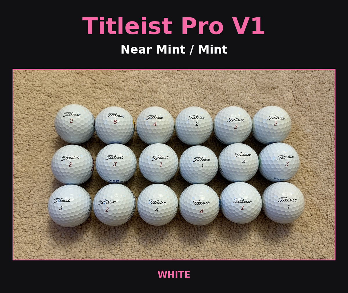 Titleist Used Pro V1 Golf Balls— Near Mint