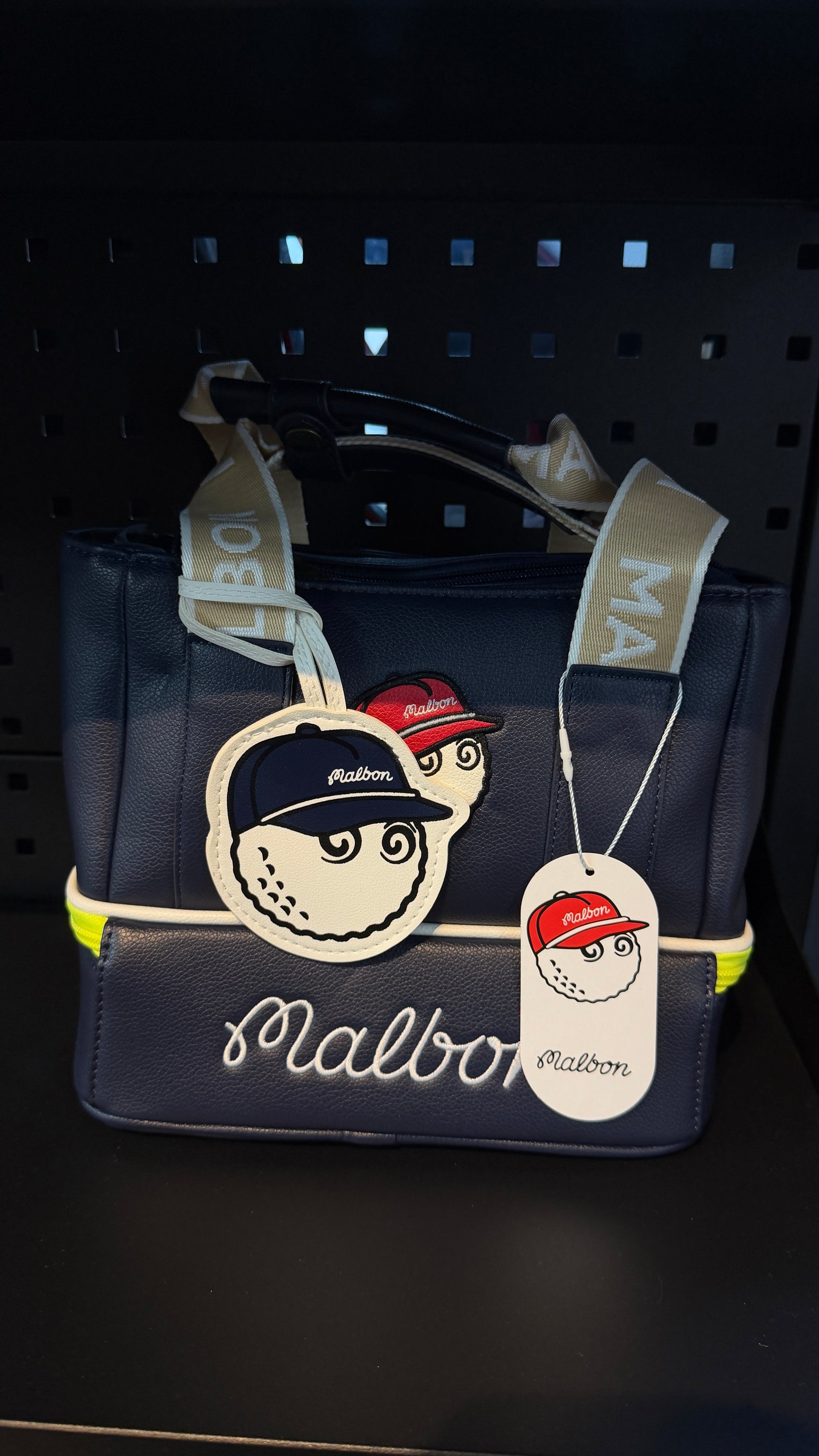Malbon Golf Mini Boston Bag – Navy