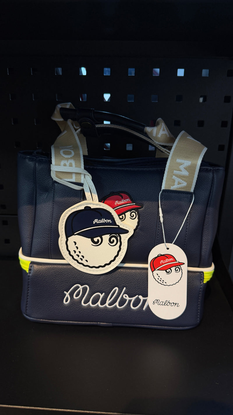 Malbon Golf Mini Boston Bag – Navy